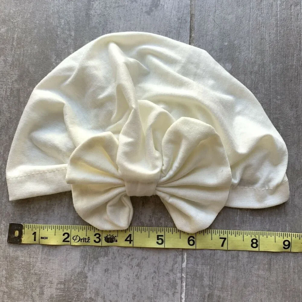 Los Angeles Boutique Ivory Beige Turban Bow Boho Hat Cap NEW One Size Baby Girl